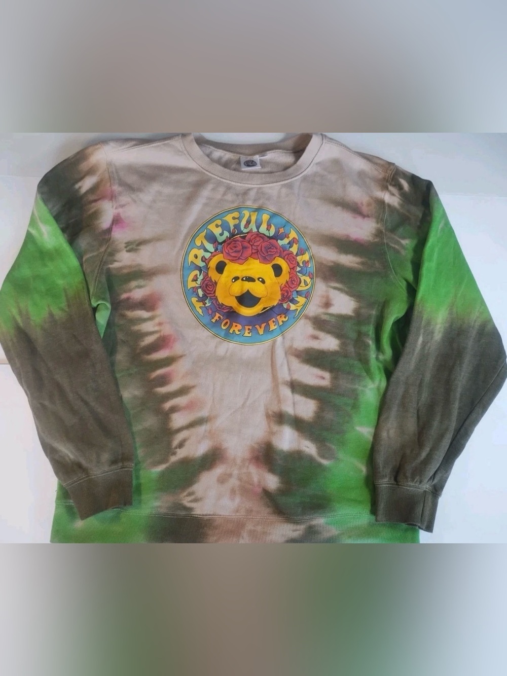 Grateful Dead Sweater Womens 2XL Forever Teddy Bear Tie Dye Jumper Sweatshirt